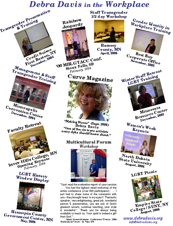 Debra Davis in the workplace . . .